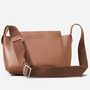 Everlane The Mini Form Crossbody Bag in Cognac Leather with Dust Bag